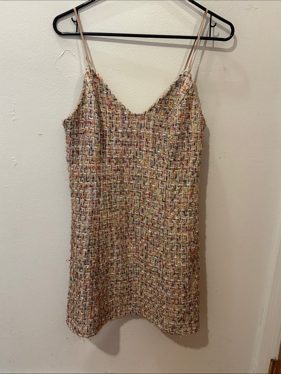 Forever 21 Dresses & Skirts - Forever 21 size M Multicolor Tweed Slip Dress with Spaghetti Straps